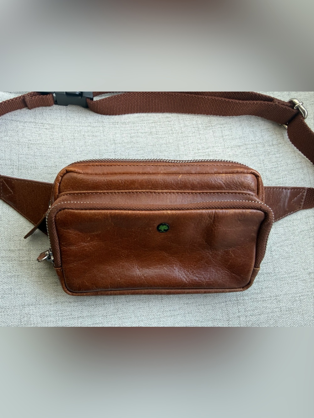 Auliv Brown Genuine Leather Fanny Pack, Hip Pack - Picture 7 of 16